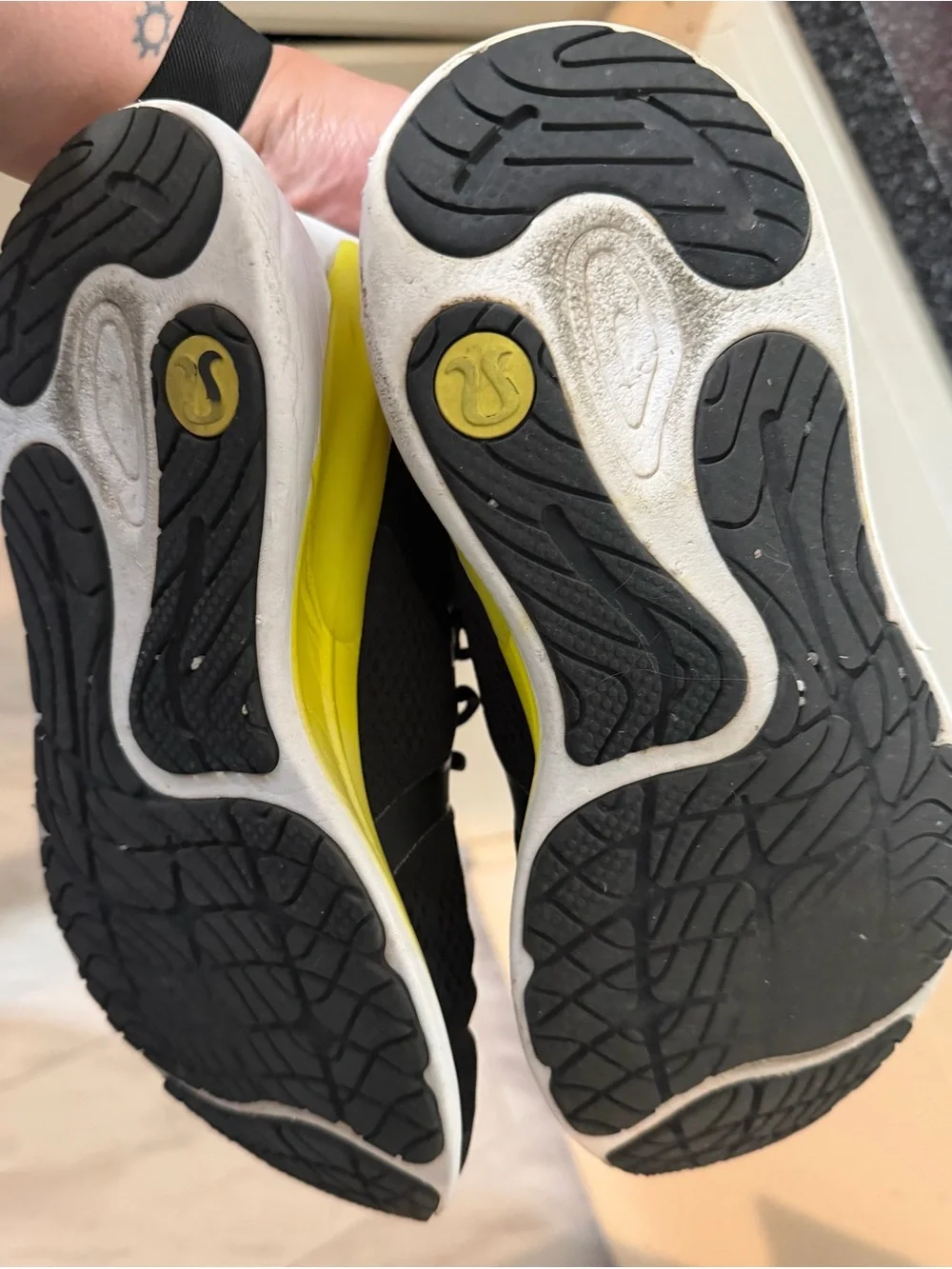 Lululemon Blissfeel 1 Black Athletic Sneakers with Yellow Accent